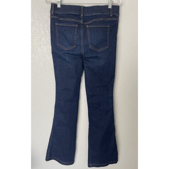 SPANX Flare Bootcut Pants High Rise Pull On Elastic Waist Indigo Blue Medium - Picture 3 of 8